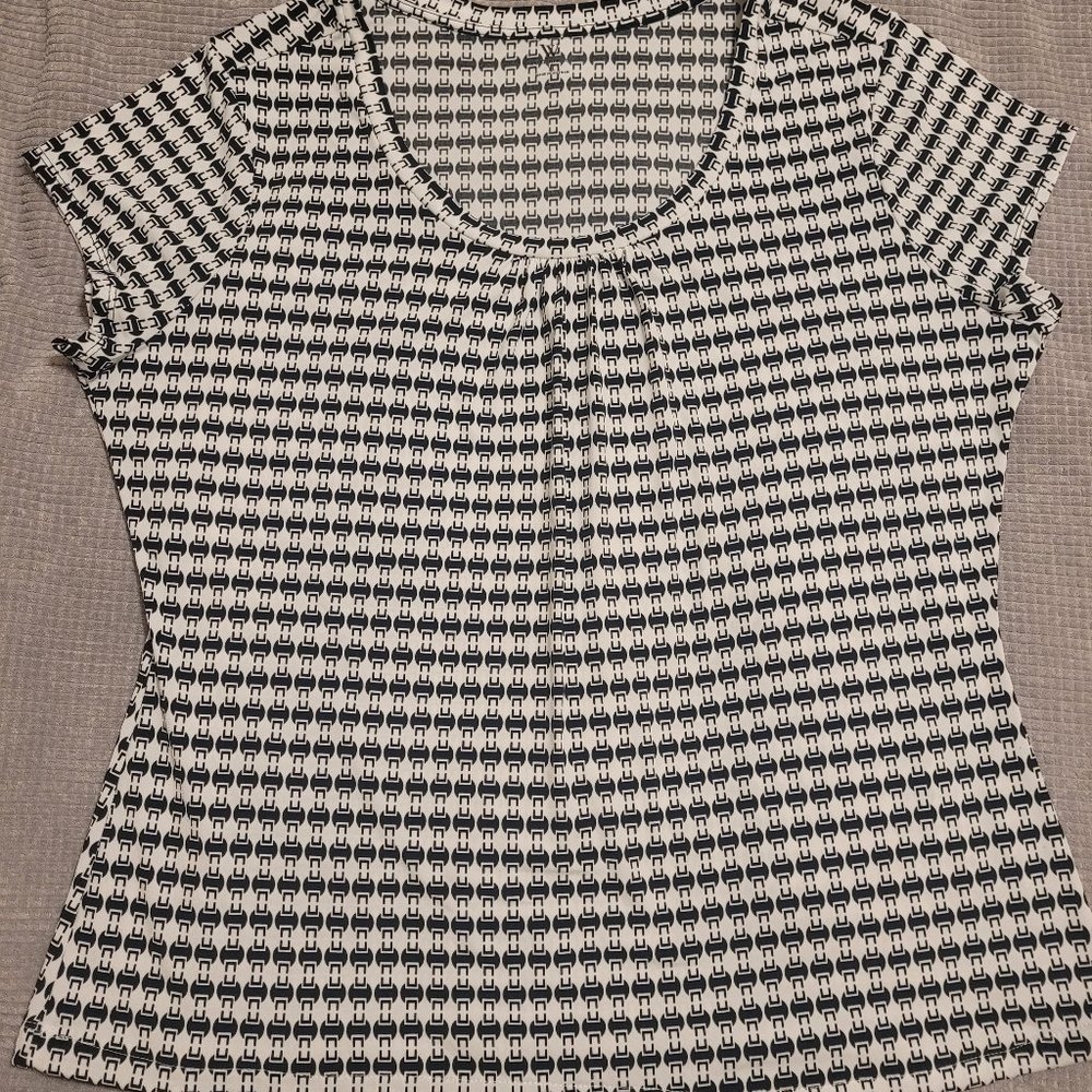 Womens Worthinton XL Printed Short Sleeve Top